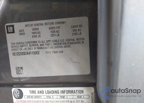 2010 Chevrolet Malibu Lt из США, поврежденный, VIN 1G1ZC5EB3A4119962